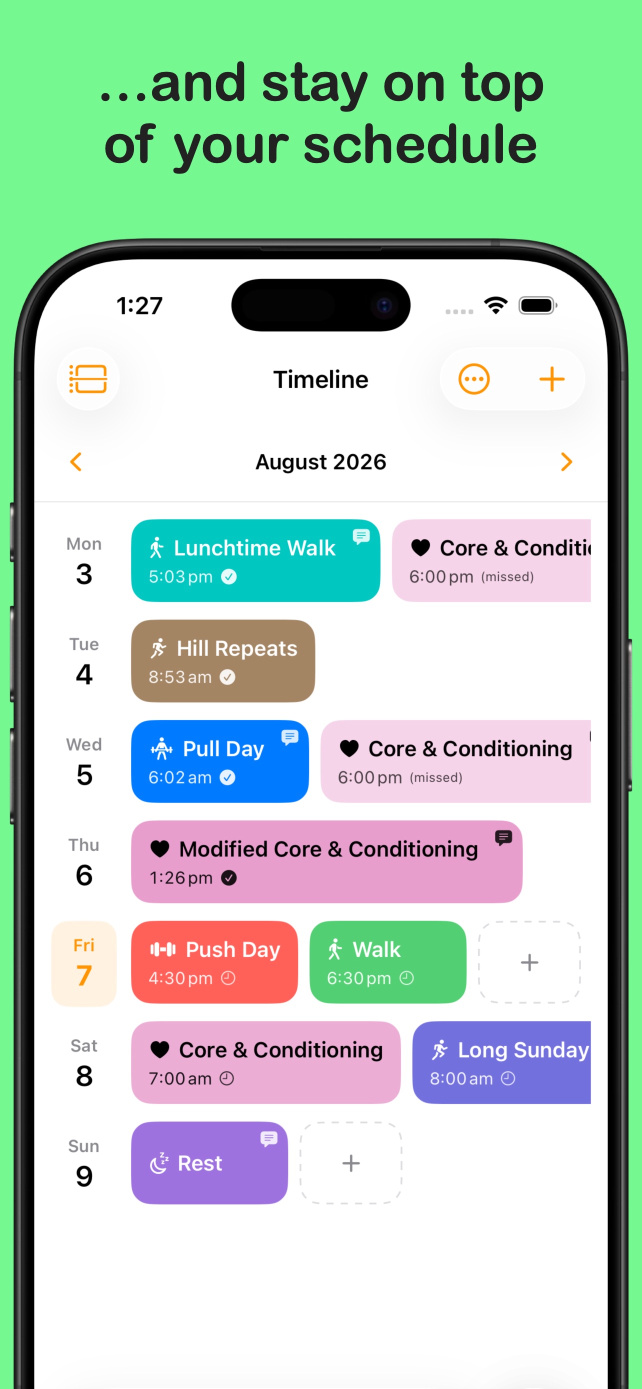 Schedule your workouts