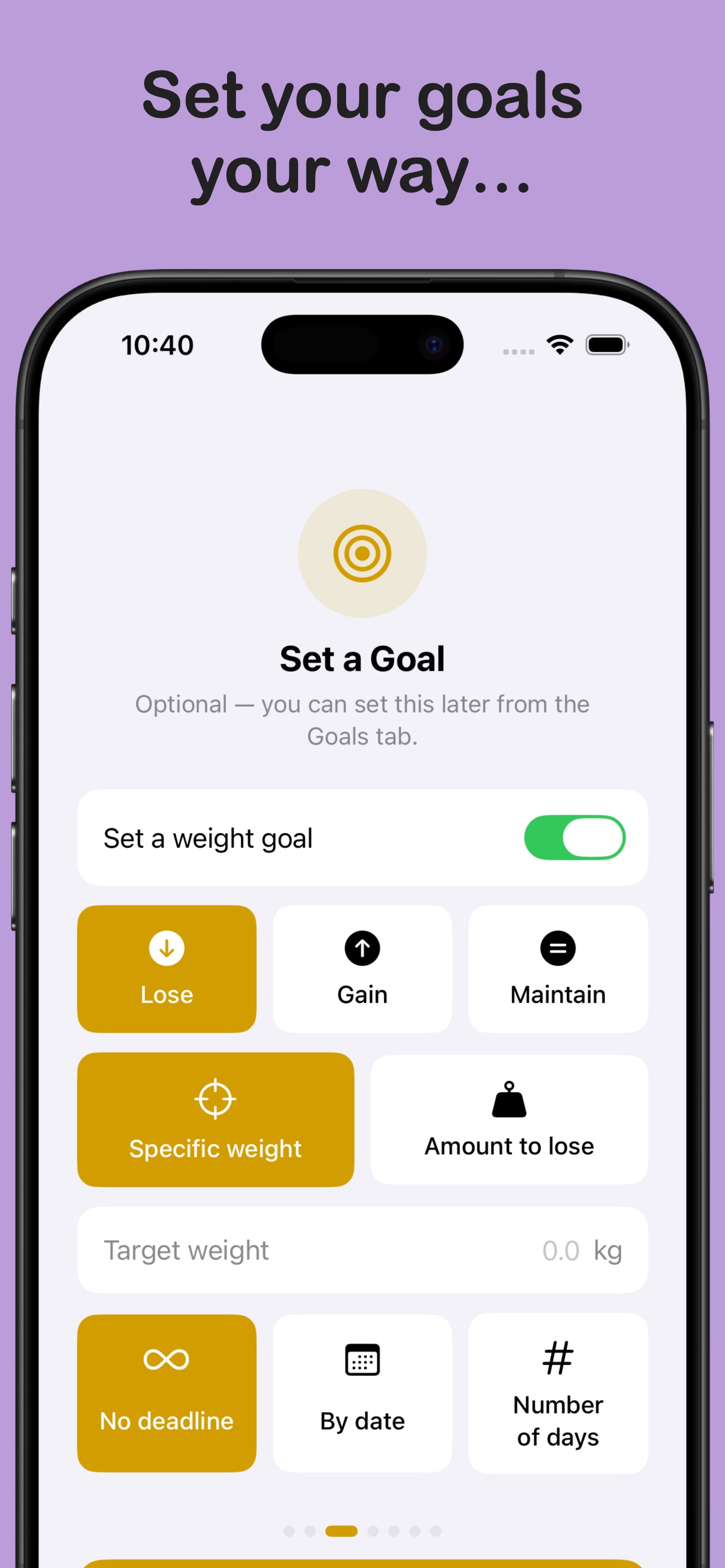 Set your goal