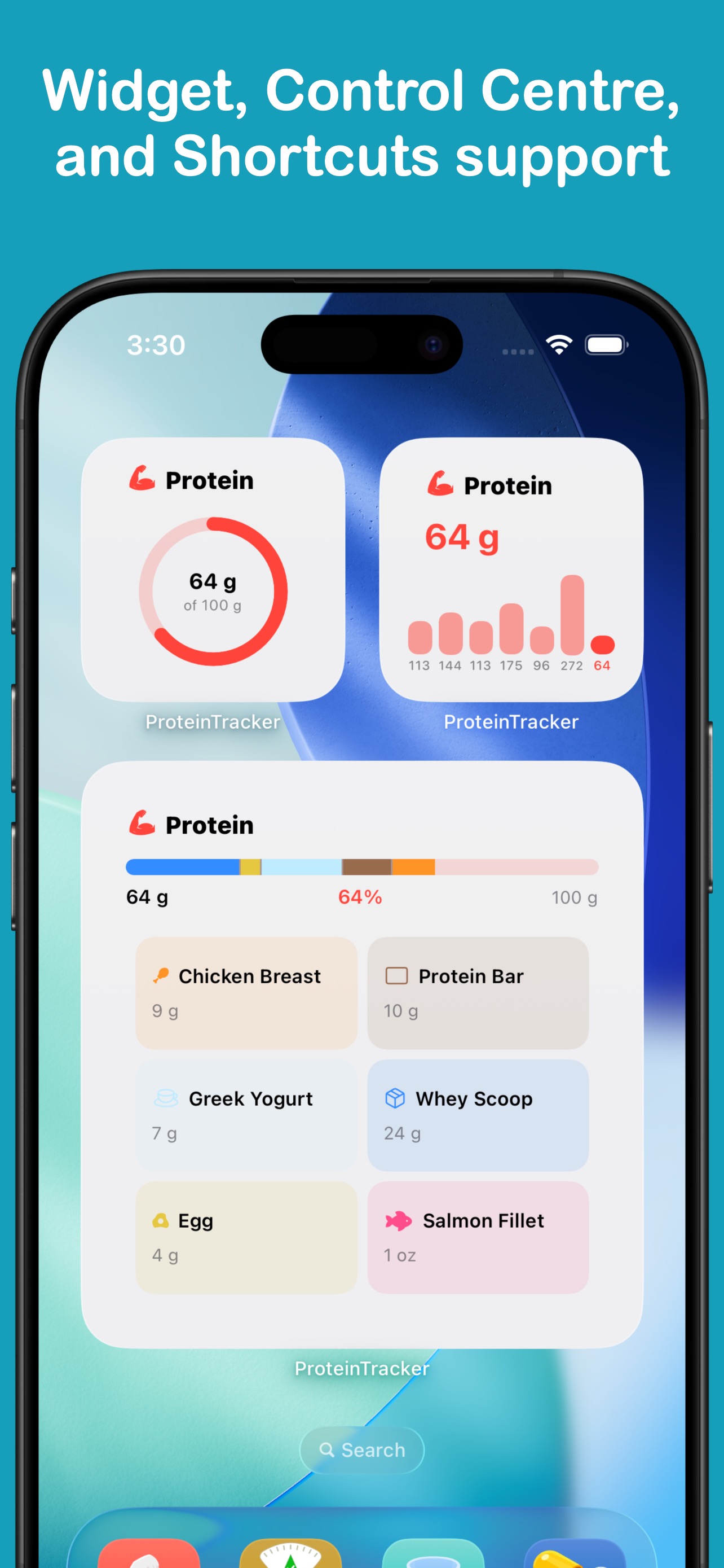 Widget, Control Centre, and Shortcuts support