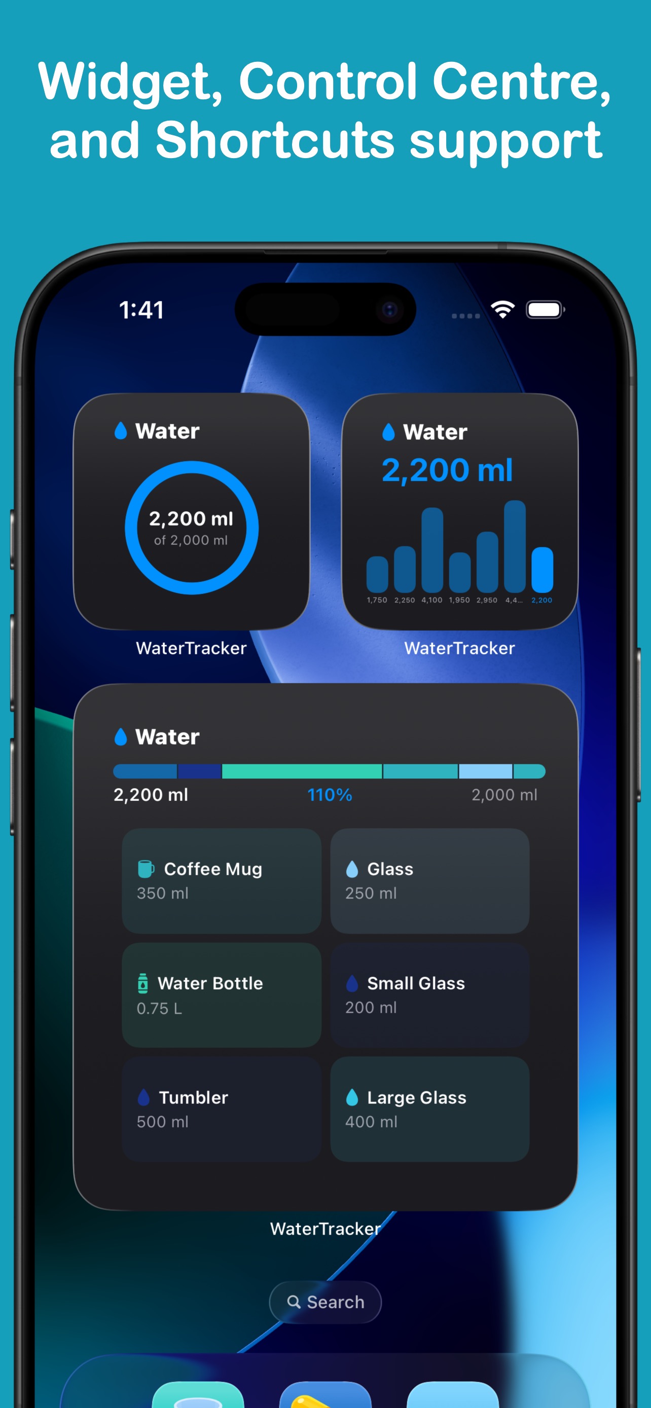 Widget, Control Centre, and Shortcuts support